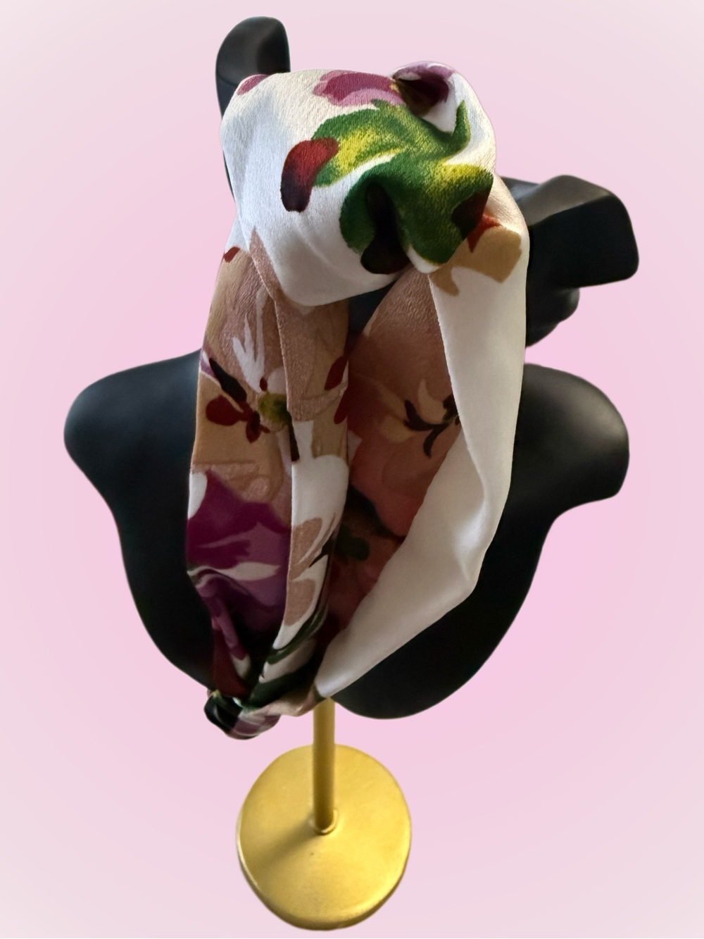 Floral Satin Twist Headband